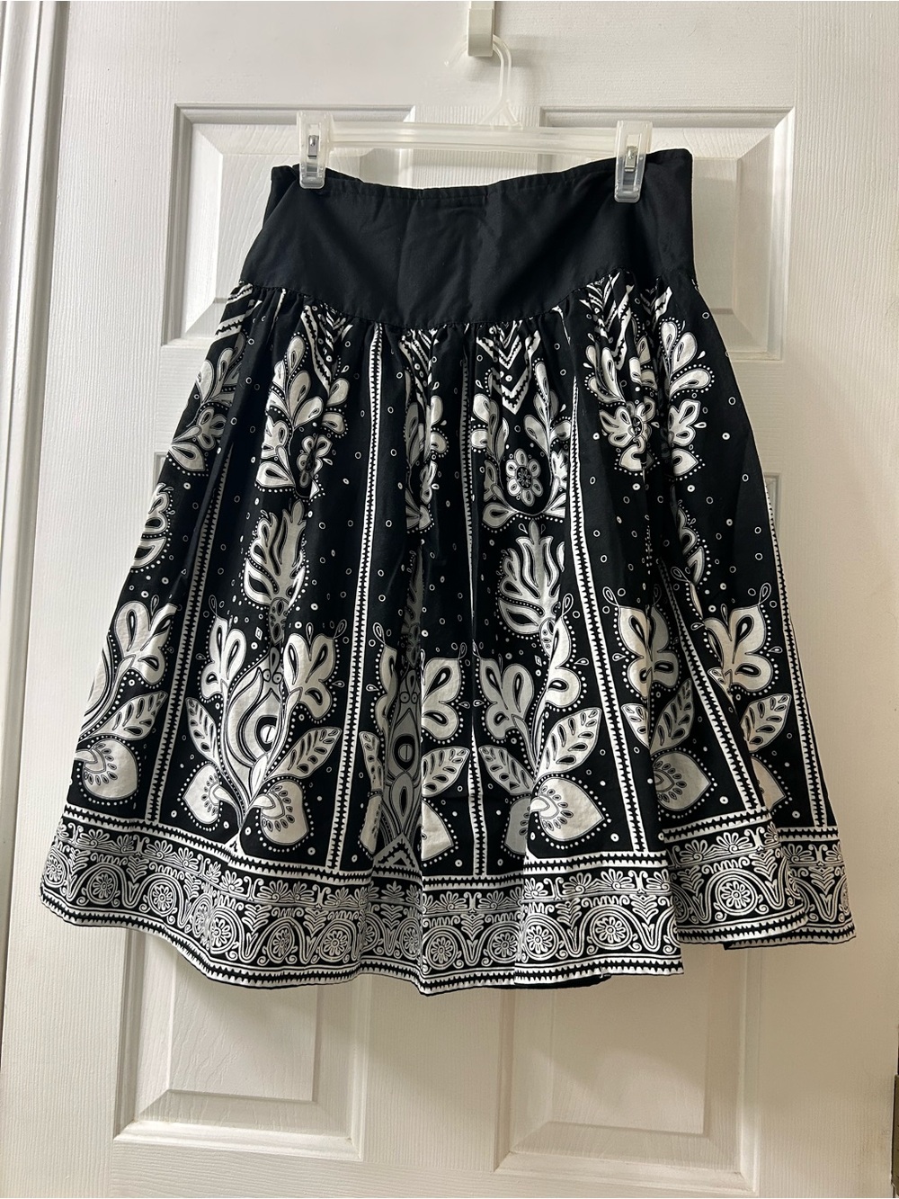 Coldwater Creek Black & White Printed A-Line Skirt